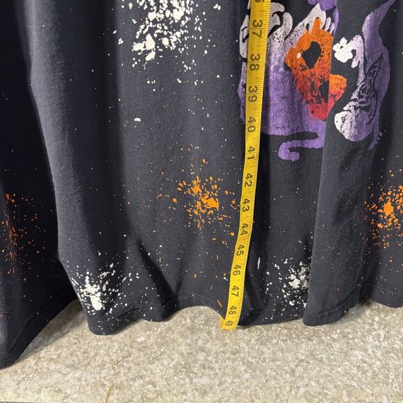 Vintage-Inspired Long Black Halloween Dress W/ Ghost & Boo Print Splatter Design - Picture 6 of 10